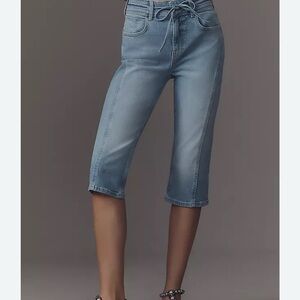 Anthropologie Pilcro High-Rise Tie-Belt Capri Jeans size 30
